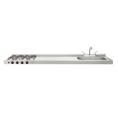 Mesón Ovata Inox 1.80 metro pozuelo derecho gas natural Haceb