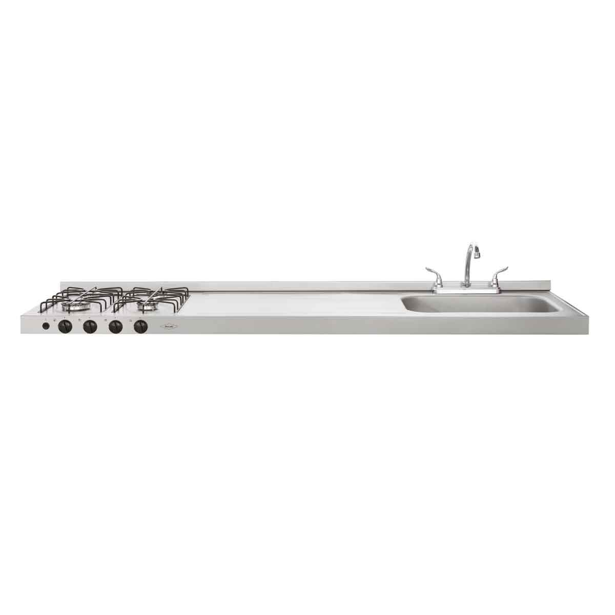 Mesón Ovata Inox 1.80 metro pozuelo derecho gas natural Haceb