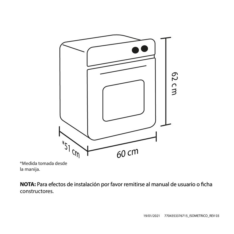 Horno eléctrico Medio Formato Inox 220V Haceb - Haceb