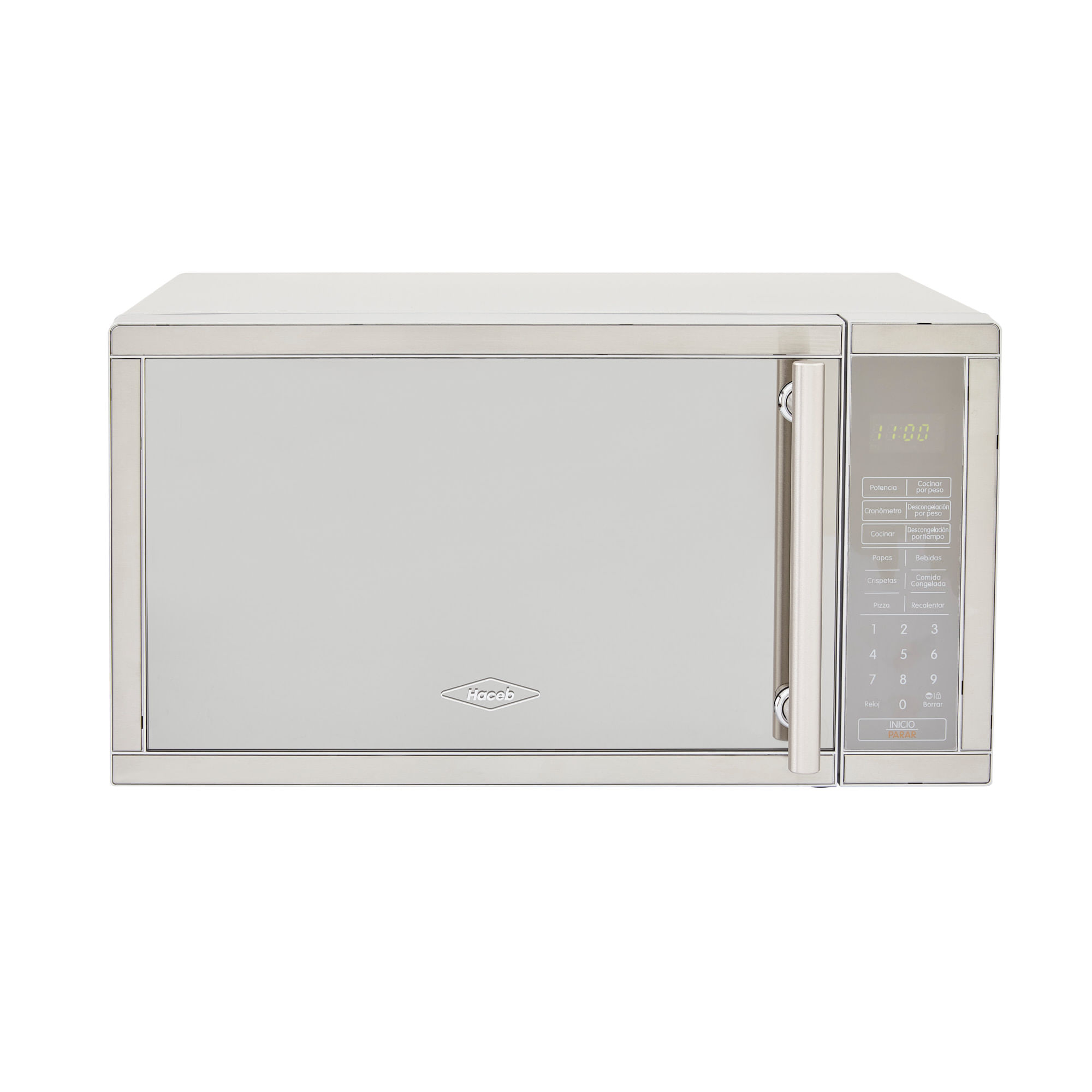 Horno Microondas Haceb Inox Con Manija 0.7 (20 Litros)