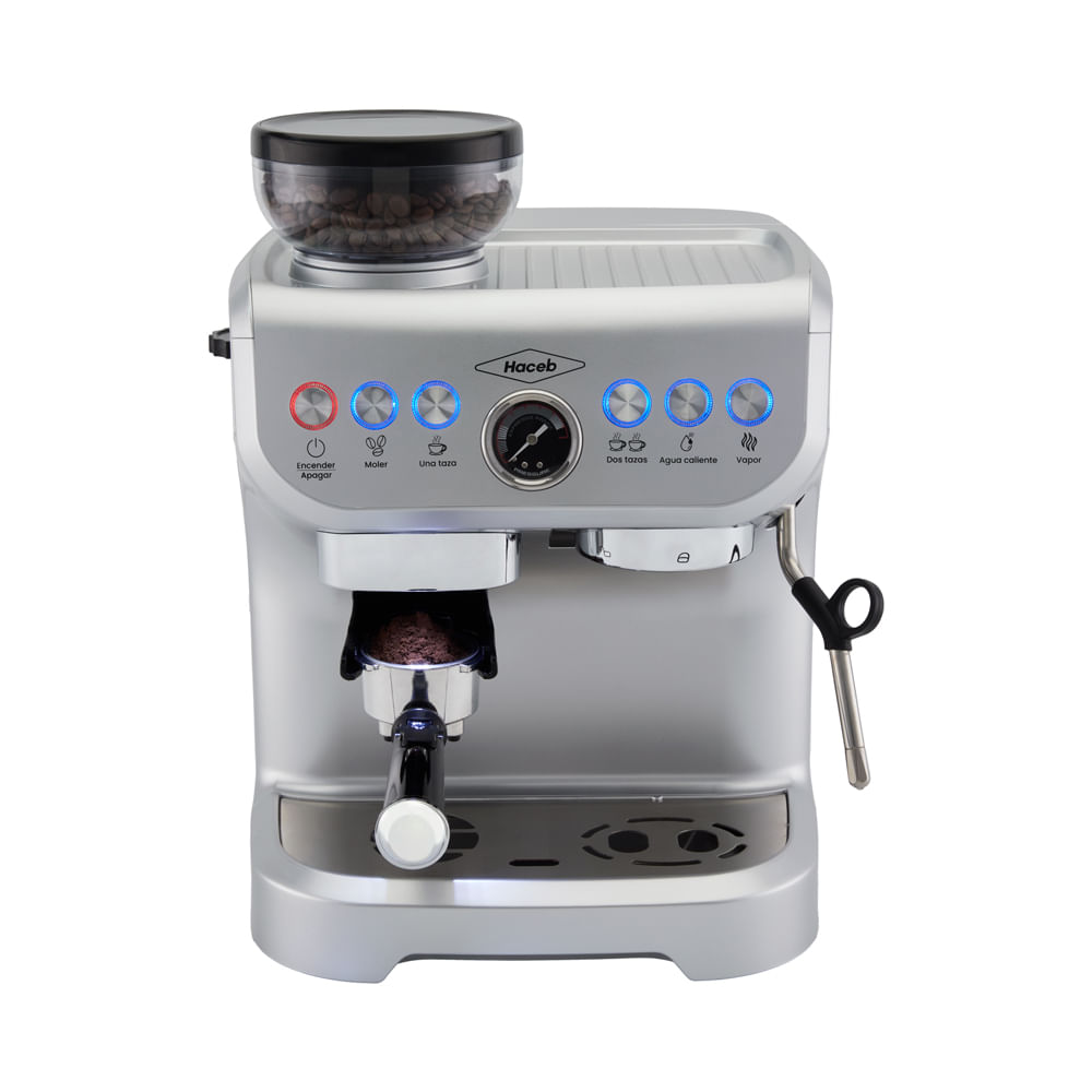 Máquina de café Haceb con molino integrado Inox