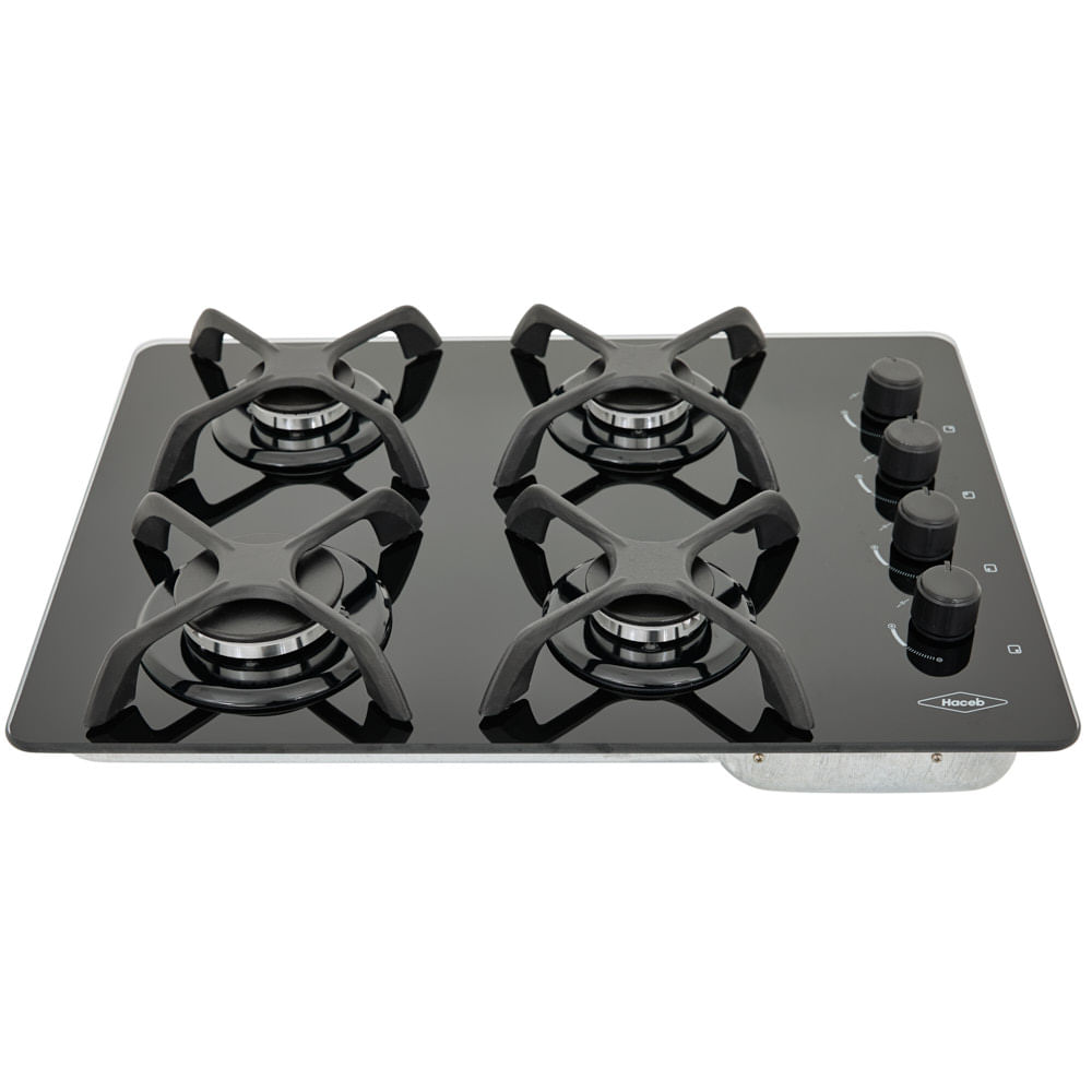 Estufa de empotrar Cristal negro 60X43 cm Hierro fundido gas natural