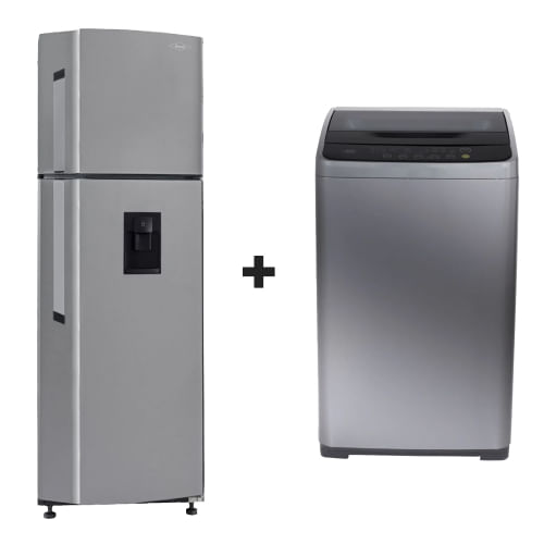 Nevera Haceb No Frost 310 Litros Manija Externa - Niebla + Lavadora 11 Kilogramos Haceb Panel Frontal Digital Gris