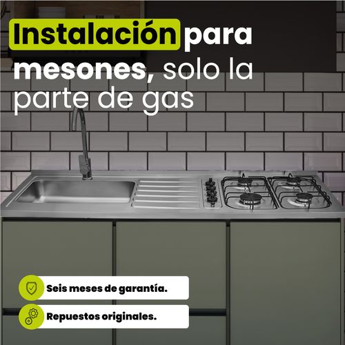 Instalación de mesón Haceb - Solo la parte del gas
