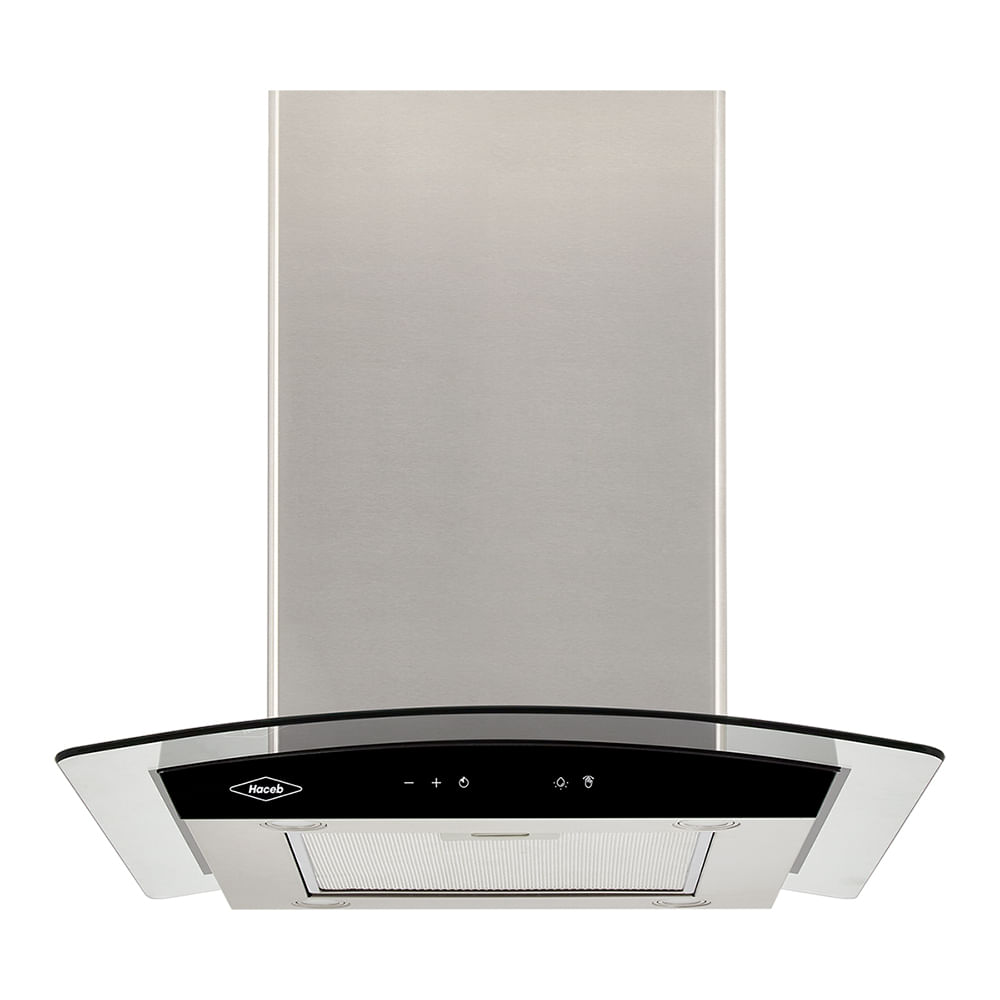 Campana isla vidrio inox-negro 60 Cm 3 velocidades