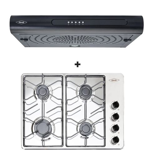 Estufas de empotrar inox 60x43 + Campana Tofu negra 3V