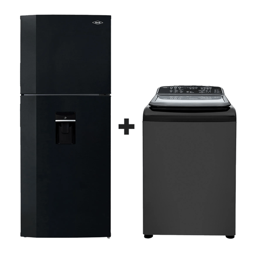 Nevera No frost 404Lts negro esmeralda + Lavadora Zou 16Kg