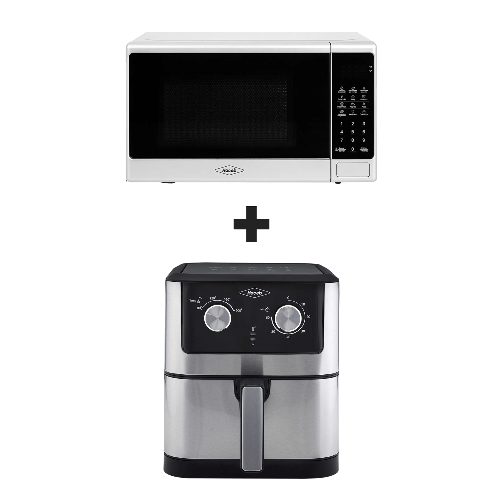 Horno microondas 0.7 Pl + Freidora de aire 6L Inox/Negra