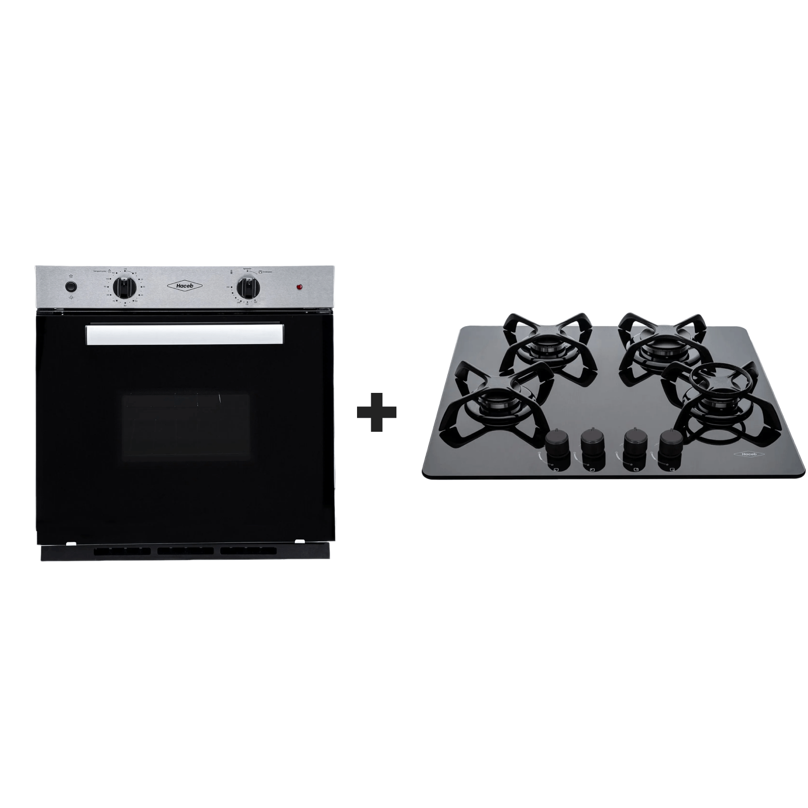 Estufa de empotrar Cristal negro 60X50 cm + Horno mixto 60 cm PA