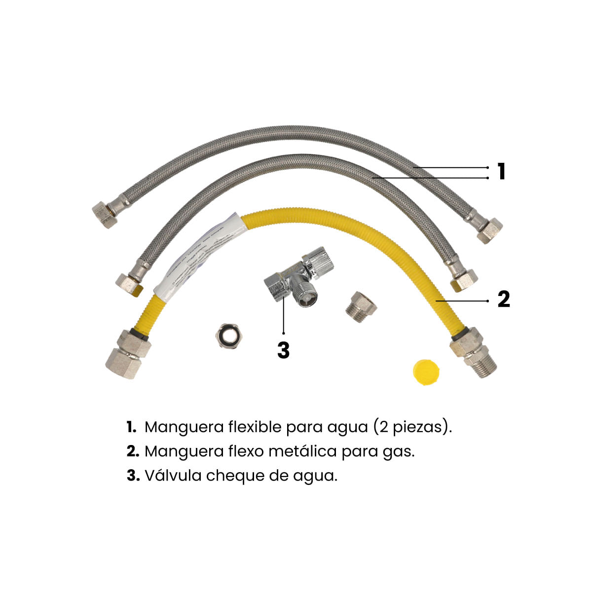 Kit de instalación para calentadores de paso a gas de 5.5  a 14 litros