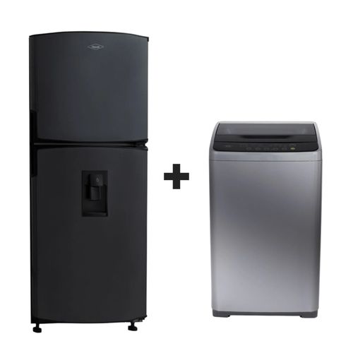 Kit comienzo Esencial: Lavadora 8.5 Kg  + Nevera No Frost 243 Lt Titanio Inverter