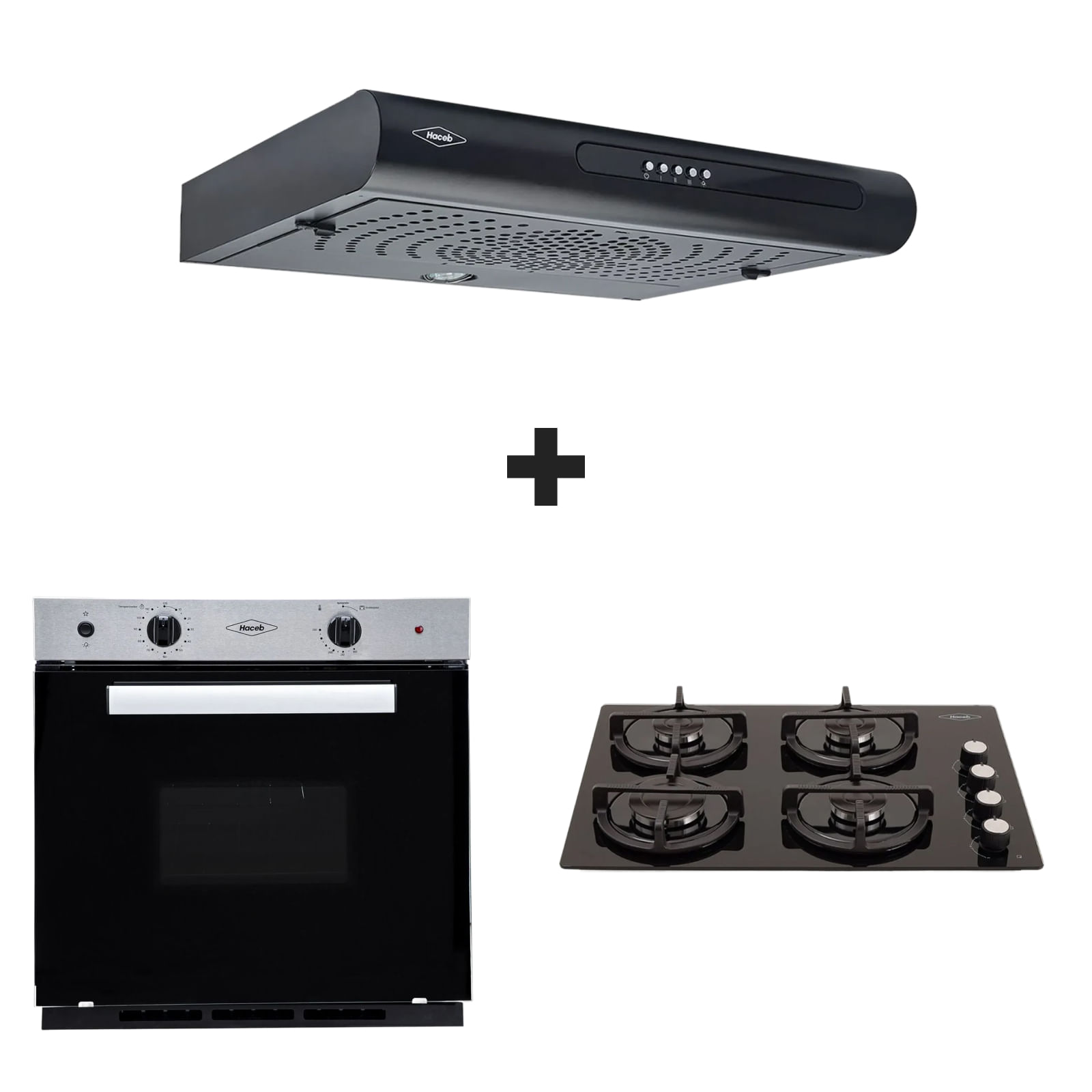 Kit Complemento y Sabor: Cubierta Cristal 60x43 Cm + Horno 60Cm + Campana 3V